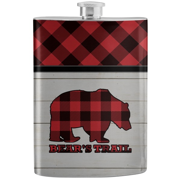 Custom Lumberjack Plaid Stainless Steel Flask (Personalized)
