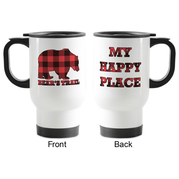 Lumberjack Plaid Stainless Steel Travel Mug with Handle - Apvl