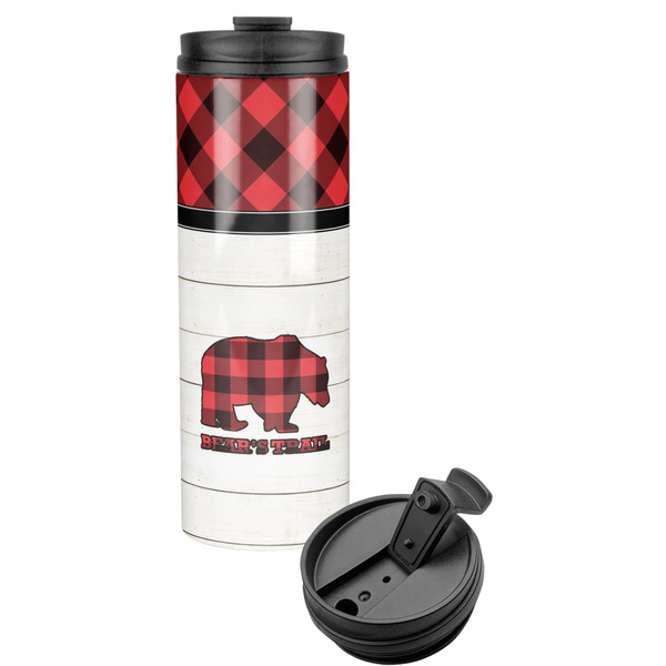 Custom Lumberjack Plaid Stainless Steel Skinny Tumbler (Personalized)