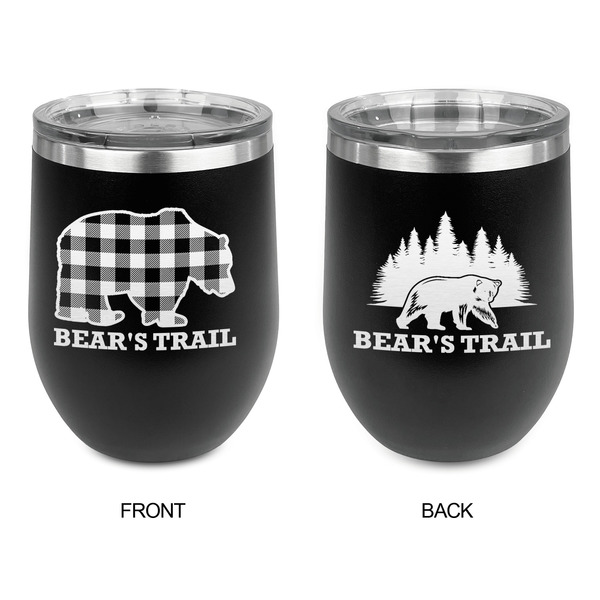 Lumberjack Plaid Stainless Wine Tumblers - Black - Double Sided - Approval