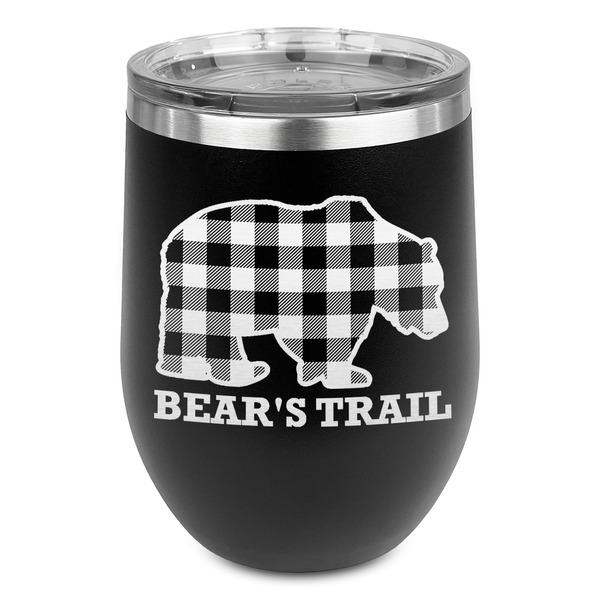 Custom Lumberjack Plaid Stemless Stainless Steel Wine Tumbler (Personalized)