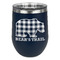 Lumberjack Plaid Stainless Wine Tumblers - Navy - Double Sided - Front