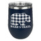 Lumberjack Plaid Stainless Wine Tumblers - Navy - Single Sided - Front
