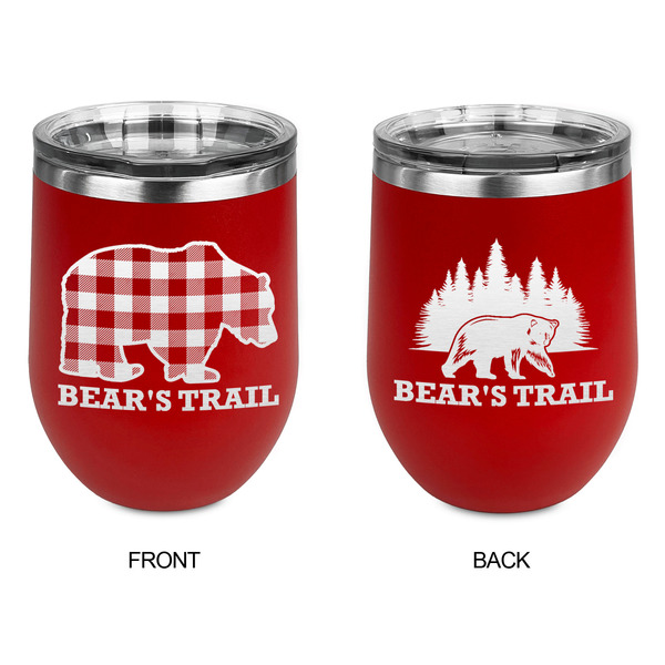 Lumberjack Plaid Stainless Wine Tumblers - Red - Double Sided - Approval