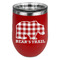 Lumberjack Plaid Stainless Wine Tumblers - Red - Single Sided - Front