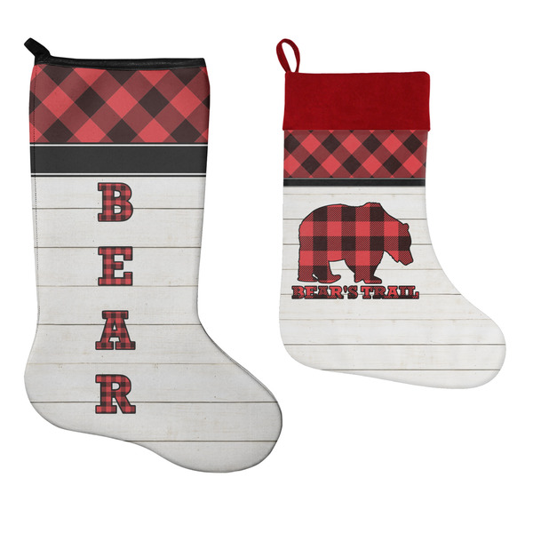 Lumberjack Plaid Stockings - Side by Side compare