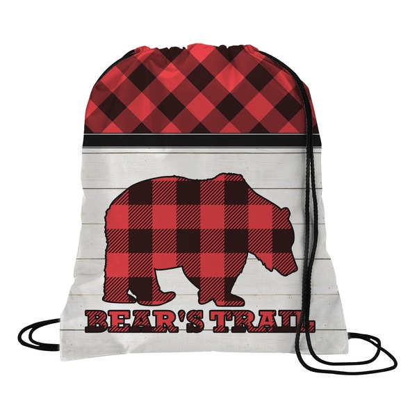 Custom Lumberjack Plaid Drawstring Backpack - Small (Personalized)