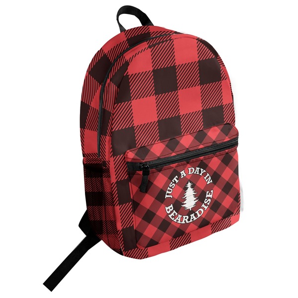 Custom Lumberjack Plaid Student Backpack (Personalized)