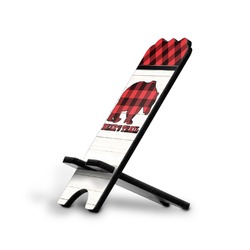 Lumberjack Plaid Stylized Cell Phone Stand - Small w/ Name or Text