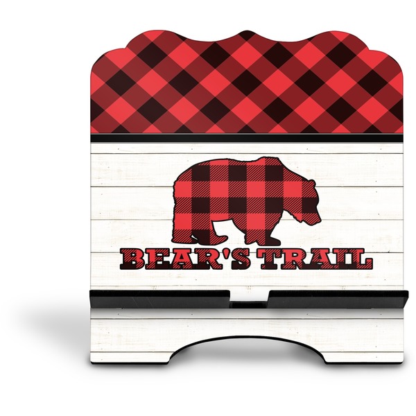 Lumberjack Plaid Stylized Tablet Stand - Front without iPad