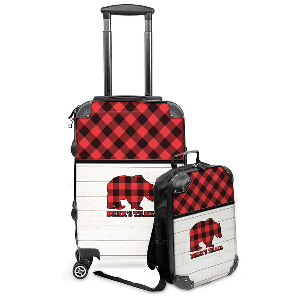 Custom Lumberjack Plaid Kids 2-Piece Luggage Set - Suitcase & Backpack (Personalized)