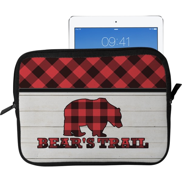 Custom Lumberjack Plaid Tablet Case / Sleeve - Large (Personalized)