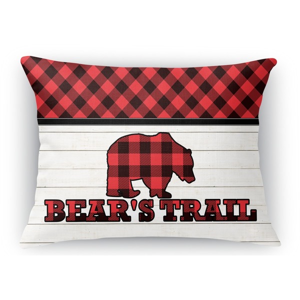 Custom Lumberjack Plaid Rectangular Throw Pillow Case (Personalized)