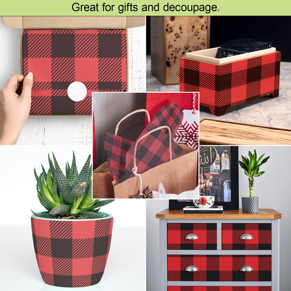 Lumberjack Plaid Tissue Paper - In Use Collage