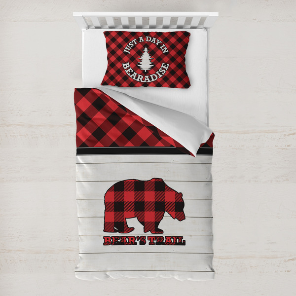 Custom Lumberjack Plaid Toddler Bedding w/ Name or Text