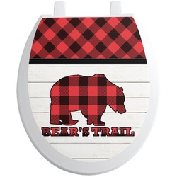 Lumberjack Plaid Toilet Seat Decal - Round (Personalized)