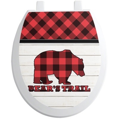 Custom Lumberjack Plaid Toilet Seat Decal (Personalized)