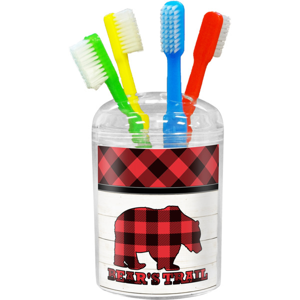Custom Lumberjack Plaid Toothbrush Holder (Personalized)