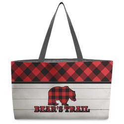 Lumberjack Plaid Beach Totes Bag - w/ Black Handles (Personalized)