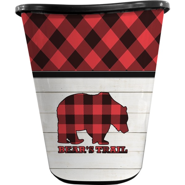 Lumberjack Plaid Trash Can Black