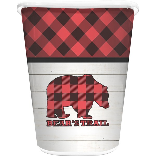 Custom Lumberjack Plaid Waste Basket (Personalized)