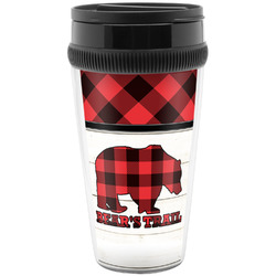 Lumberjack Plaid Acrylic Travel Mug without Handle (Personalized)