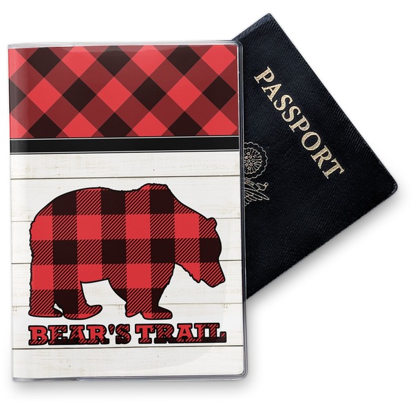 Custom Lumberjack Plaid Vinyl Passport Holder (Personalized)