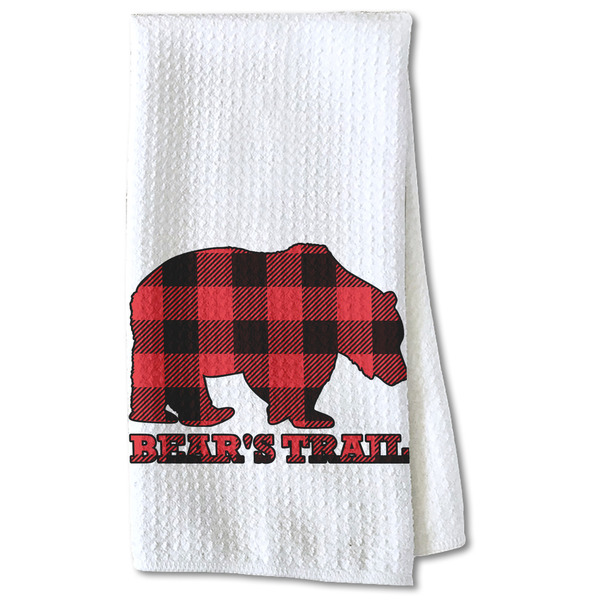 Custom Lumberjack Plaid Kitchen Towel - Waffle Weave - Partial Print (Personalized)