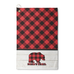 Lumberjack Plaid Waffle Weave Golf Towel (Personalized)