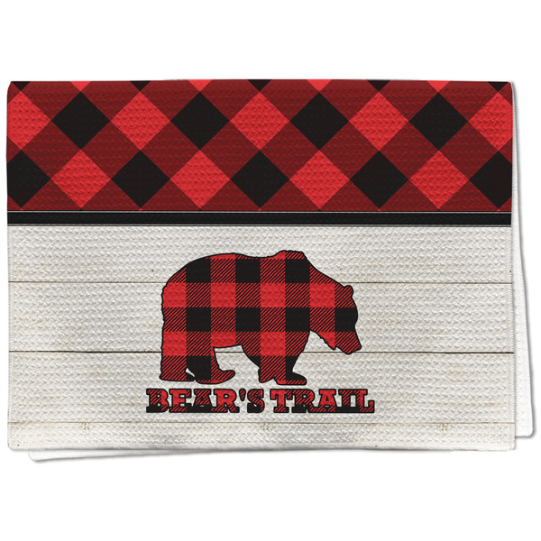 Custom Lumberjack Plaid Kitchen Towel - Waffle Weave - Full Color Print (Personalized)