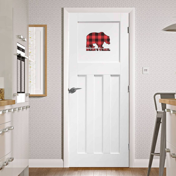 Lumberjack Plaid Wall Graphic on Door