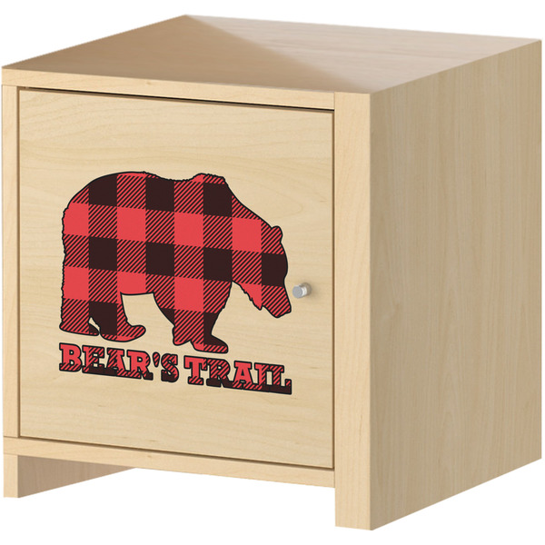 Lumberjack Plaid Wall Graphic on Wooden Cabinet