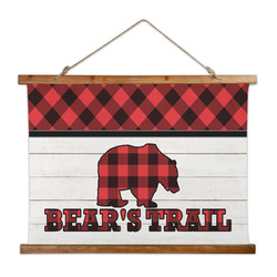 Lumberjack Plaid Wall Hanging Tapestry - Wide (Personalized)