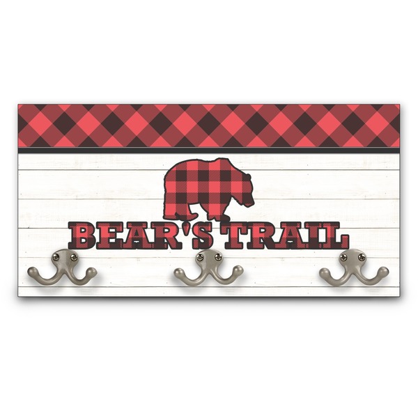 Custom Lumberjack Plaid Wall Mounted Coat Rack (Personalized)