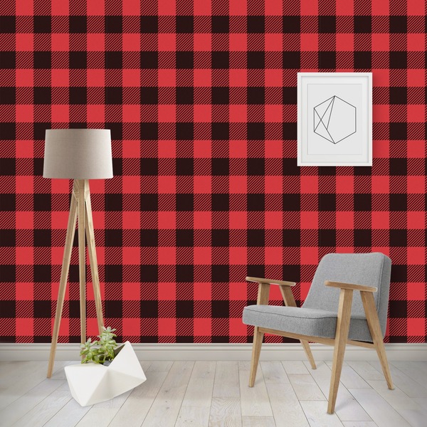 Custom Lumberjack Plaid Wallpaper & Surface Covering (Water Activated - Removable)