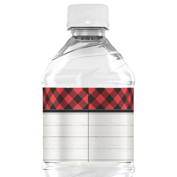 Lumberjack Plaid Water Bottle Label - Back View