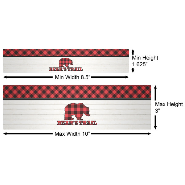 Lumberjack Plaid Water Bottle Labels w/ Dimensions