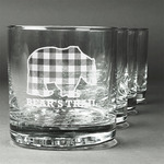 Lumberjack Plaid Whiskey Glasses (Set of 4) (Personalized)