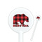 Lumberjack Plaid 5.5" Round Plastic Stir Sticks - White - Double Sided (Personalized)