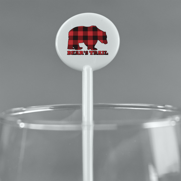 Lumberjack Plaid White Plastic 5.5" Stir Stick - Round - Main
