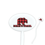 Lumberjack Plaid Oval Plastic Stir Sticks (Personalized)