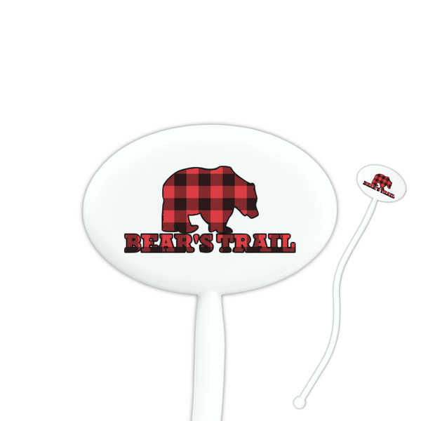 Custom Lumberjack Plaid Oval Plastic Stir Sticks (Personalized)