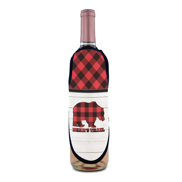 Lumberjack Plaid Wine Bottle Apron - IN CONTEXT