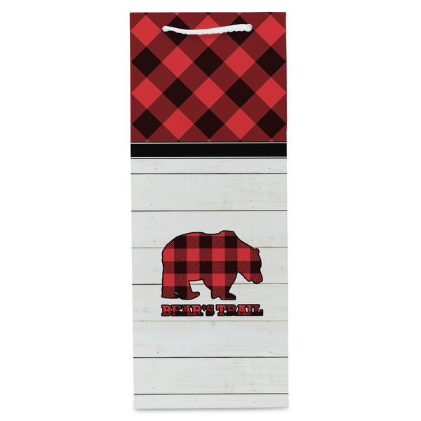 Lumberjack Plaid Wine Gift Bag - Gloss - Front