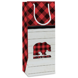 Lumberjack Plaid Wine Gift Bags (Personalized)