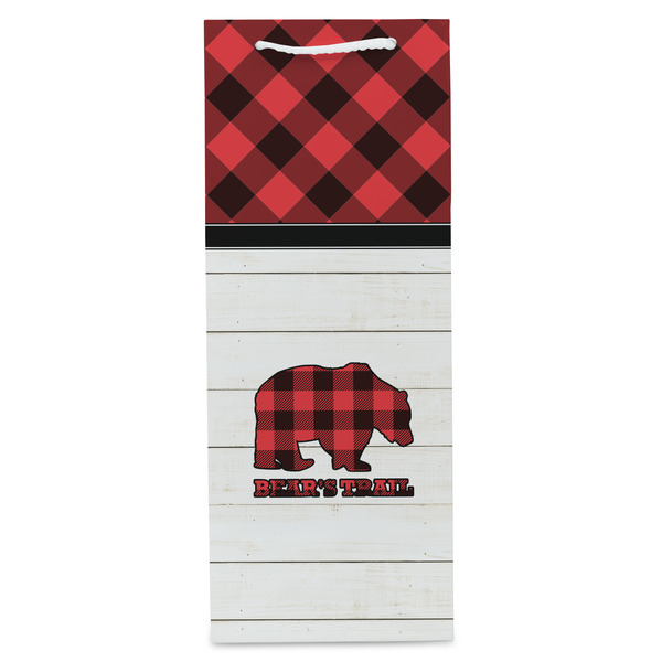 Lumberjack Plaid Wine Gift Bag - Matte - Front