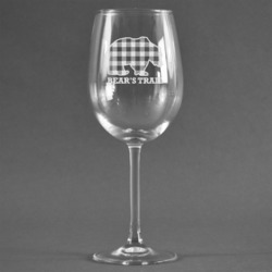 Lumberjack Plaid Wine Glass - Engraved (Personalized)