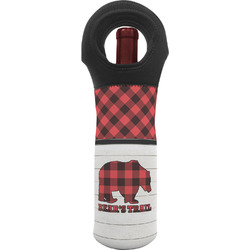 Lumberjack Plaid Wine Tote Bag (Personalized)