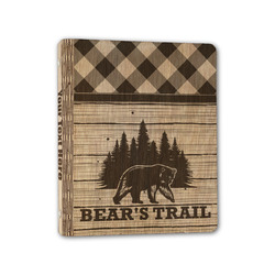 Lumberjack Plaid Wood 3-Ring Binder - 1" Half-Letter Size (Personalized)