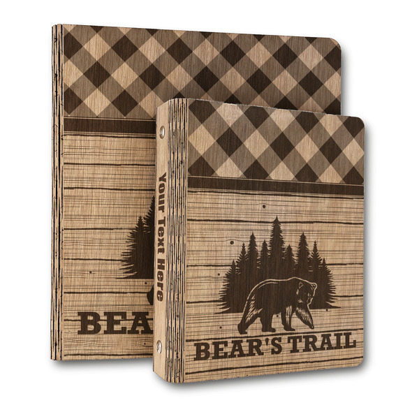 Custom Lumberjack Plaid Wood 3-Ring Binder (Personalized)